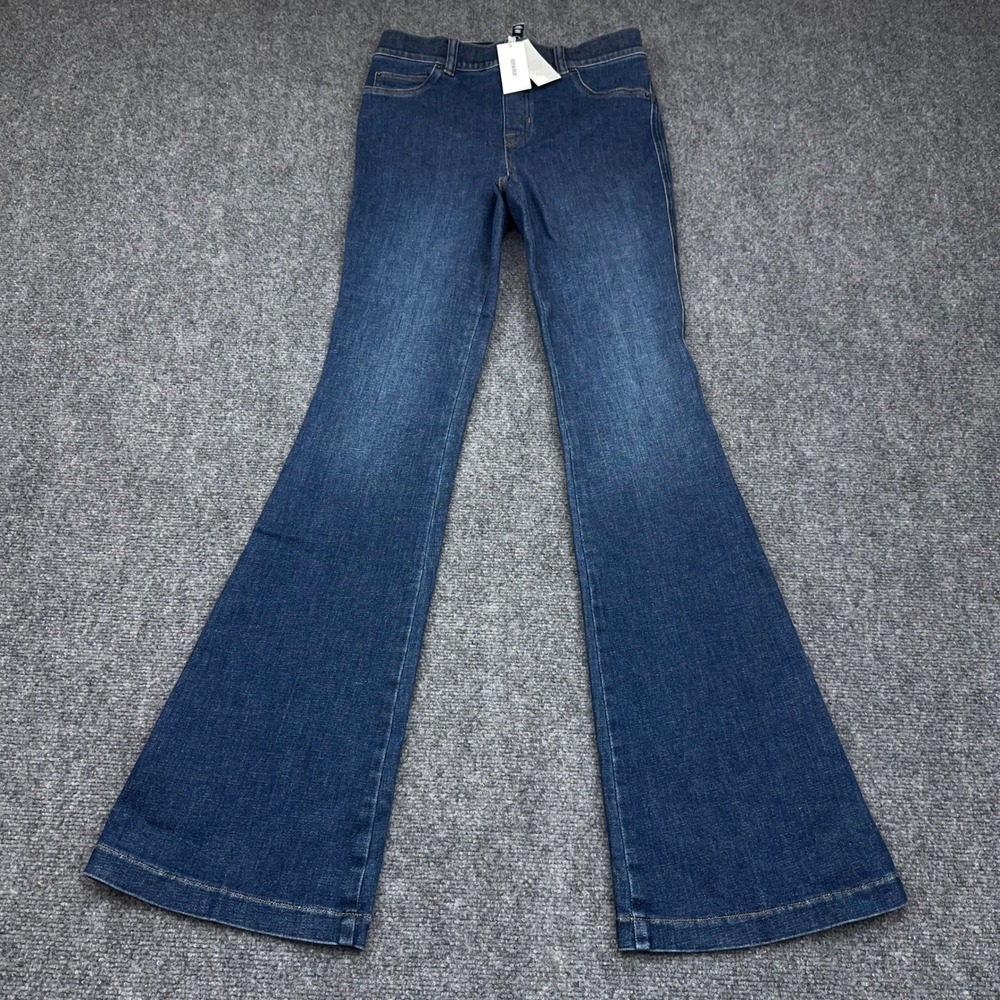 NEW‎ Spanx Flare Jeans Women's Small Authentic Blue Pull-On Shaping 21164R